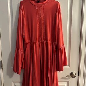 Torrid Salmon Lace Detail High Neck Dress